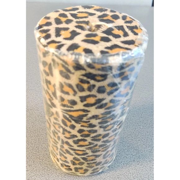 Leopard SWAZI CANDLE Handmade In Africa Decorative 3.5x7” Pillar Candle NOS - Picture 1 of 12